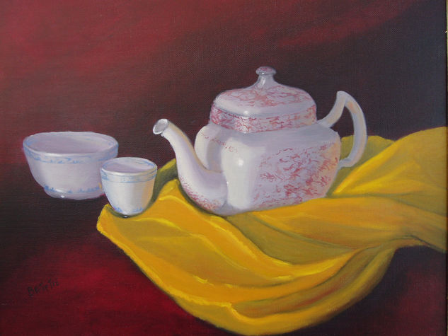 raso y porcelana Oil Canvas Still Life Paintings