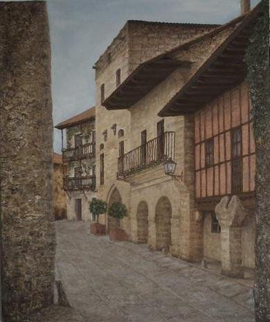 Santillana del Mar 1 (Cantabria) Óleo Lienzo Paisaje