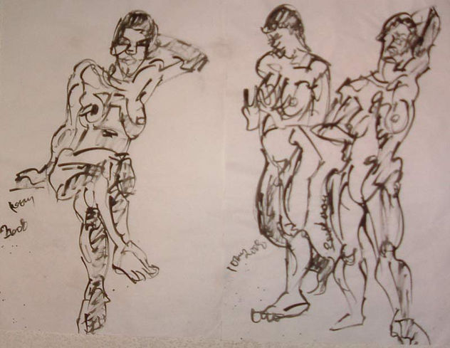 dona negra  tinta xina sobre paper64 x 86