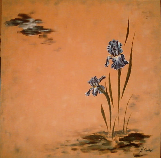 Iris Acrílico Lienzo Floral