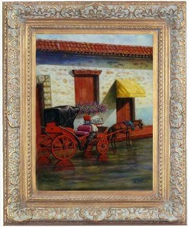 paisaje colonial con coche