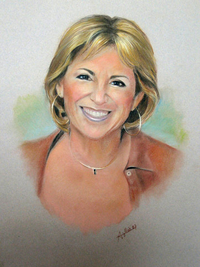 Retrato a Ana Reverte Pastel Cartulina Paisaje