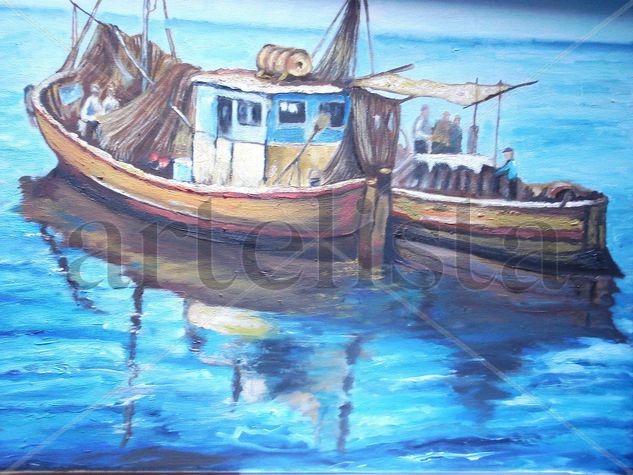 pescadores Oil Canvas Marine Painting