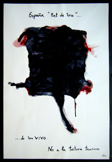 España piel de toro...VIVO Media Mixta Papel Animales