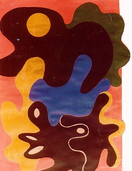 LOS DANZARINES,1976 Gouache Cartulina Figura