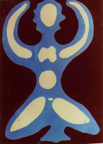 EL CRÍTICO DE ARTE,1976 Gouache Card Figure Painting