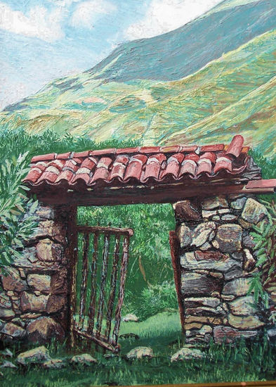 PORTAL ANDINO (1980) Acrílico Tela Paisaje