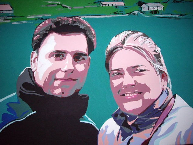 Retrato Ruben y Vanesa Oil Canvas Portrait