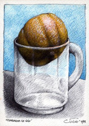 mandarina en vaso