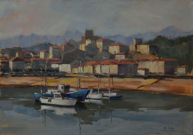 San Vicente de la Barquera Oil Canvas Marine Painting