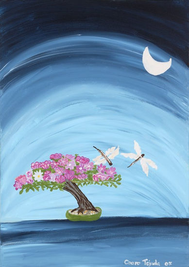 Bonsai nocturno Acrylic Canvas Landscaping