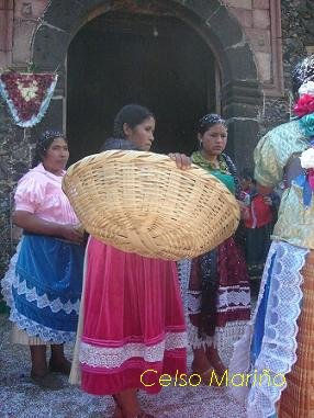 Canasto y mujeres purépechas Portrait Color (Digital)