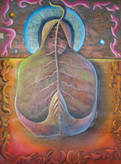 la virgen en la hoja 