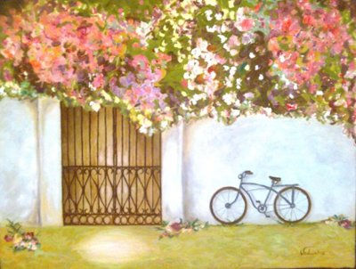 EN MI JARDIN Oil Canvas Floral Painting