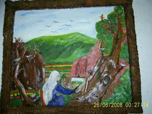 linda pintando