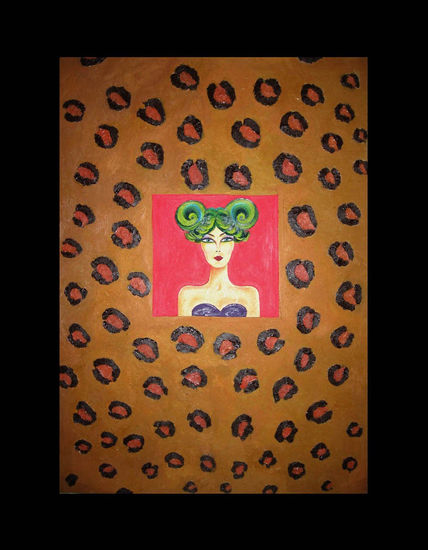 Wild woman in window