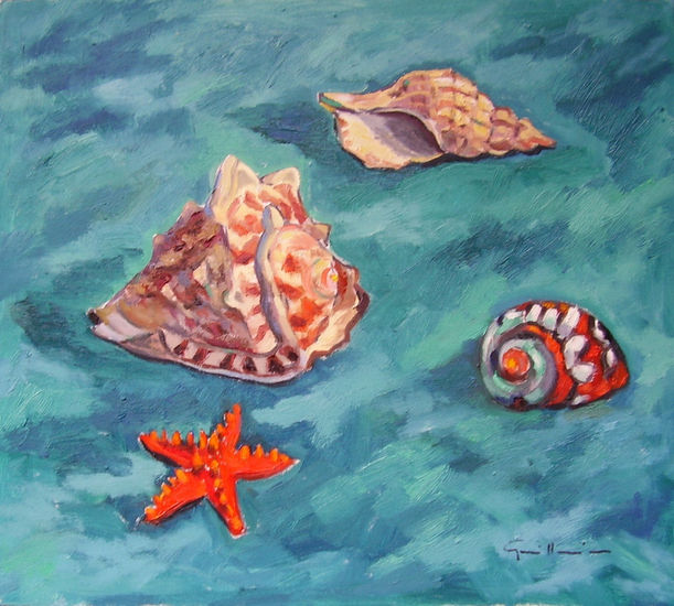 caracolas Oil Canvas Marine Painting