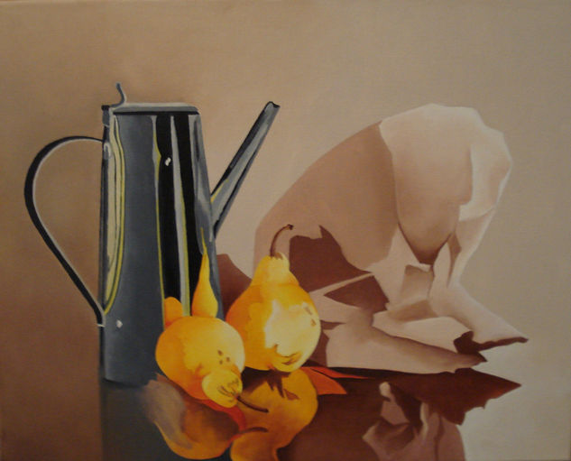 tetera y peras Oil Canvas Still Life Paintings