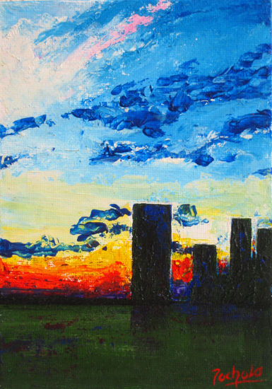 "Atardecer en Miami" Acrylic Canvas Landscaping