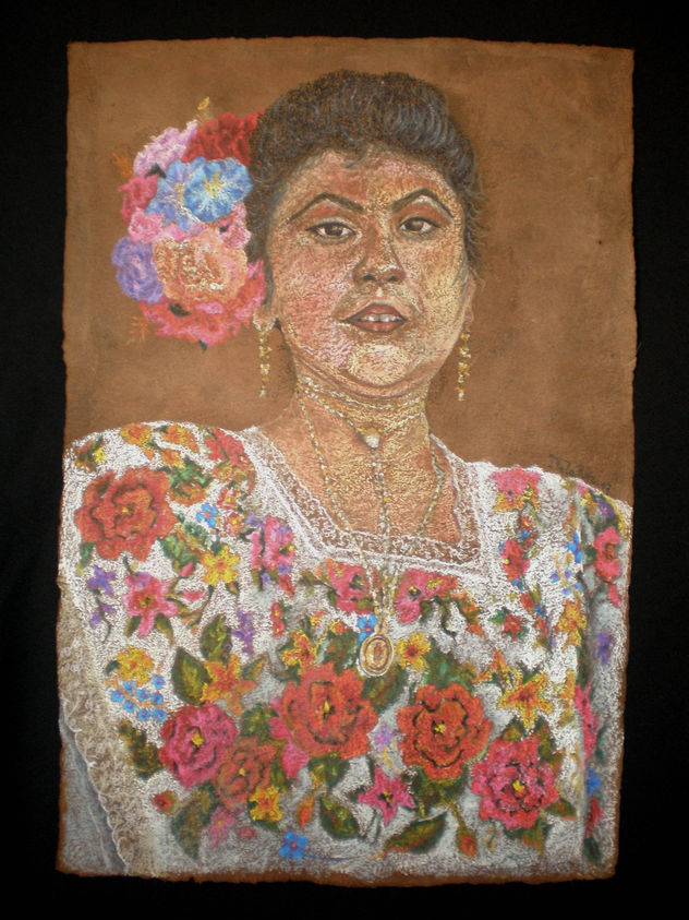 Joven mestiza maya en fiesta de vaquerías
