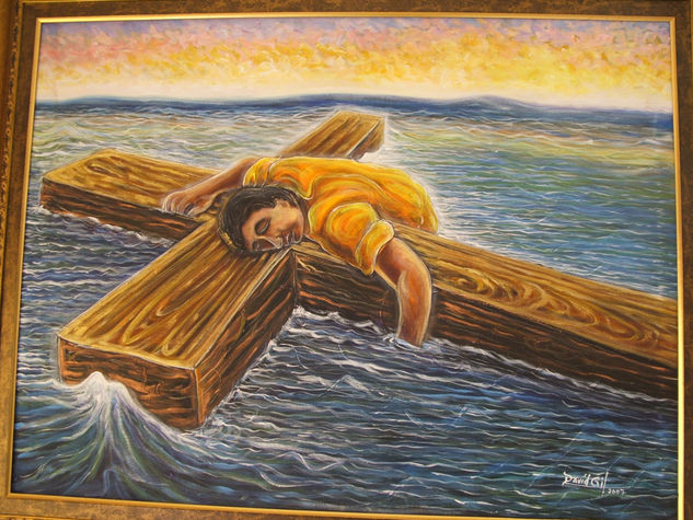 SALVADO POR LA CRUZ Acrylic Canvas Marine Painting