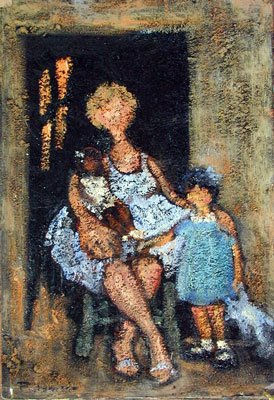 Madre con dos hijos