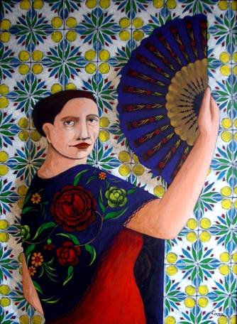 Mujer con abanico