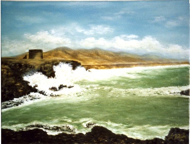 Temporal en el Cotillo (Fuerteventura) Óleo Lienzo Paisaje