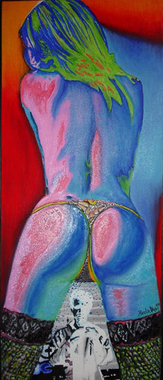 Reflexo com mulher Oil Textile Nude Paintings