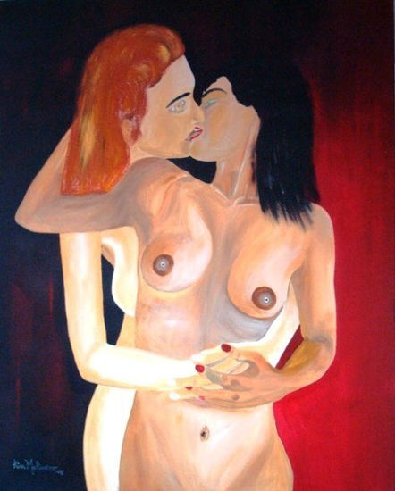 Mulheres Amantes Oil Textile Nude Paintings