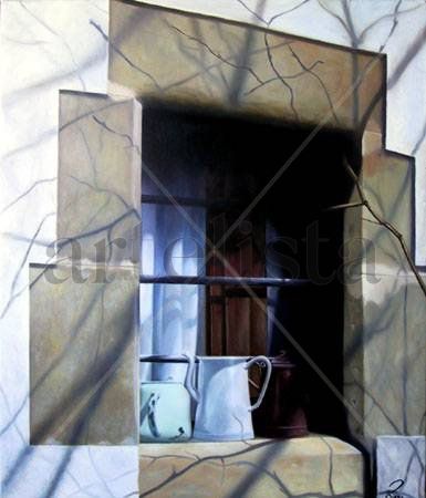 La finestra / La ventana Oil Canvas Landscaping