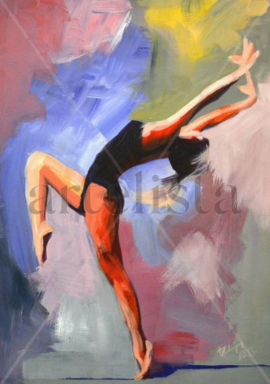 Paso de ballet Oil Card Figure Painting