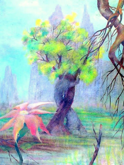 LOS AMANTES Óleo Lienzo Paisaje