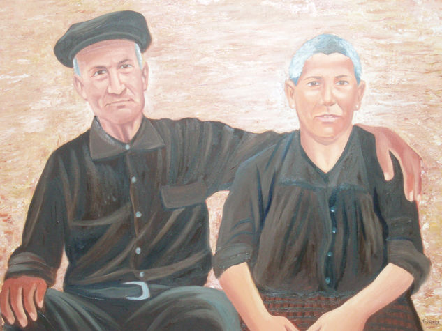 Mis Abuelos (Leonarda y Jose Julian) Oil Canvas Landscaping