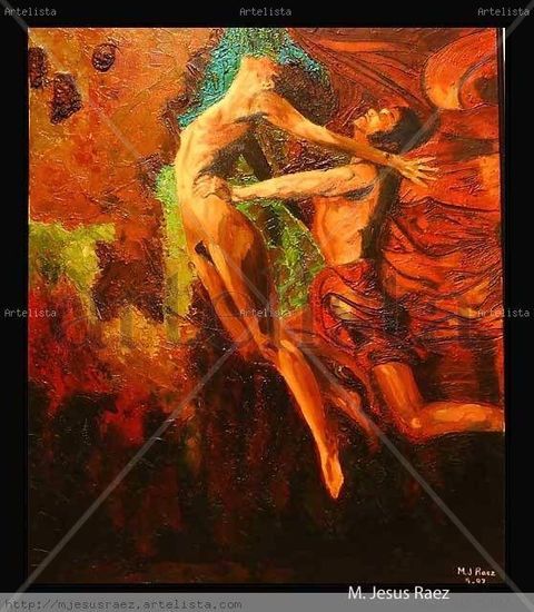 Danza de Fuego Mixed media Canvas Figure Painting