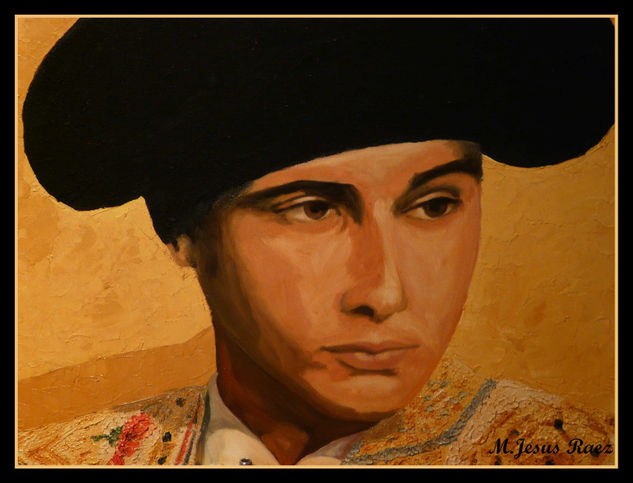 Retrato torero Oil Panel Figure Painting