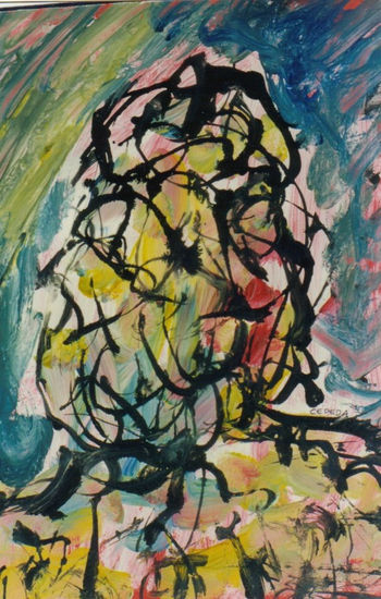 591.MUTACIÓN III,1984 Gouache Paper Figure Painting