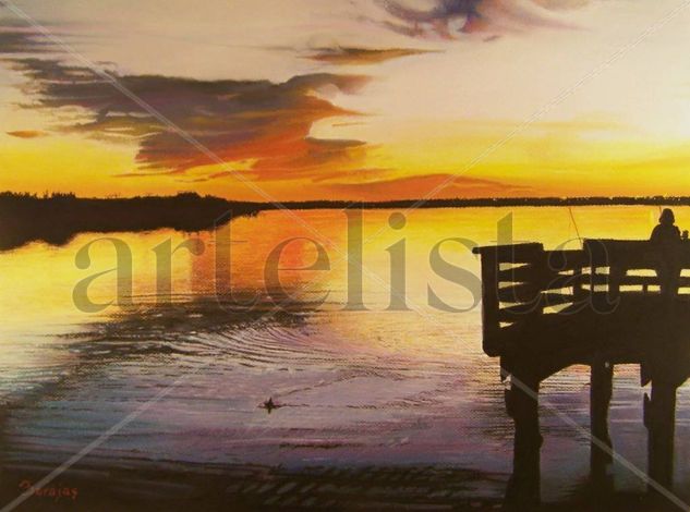 Un Momento de Paz en Lake Casa Blanca Pastel Paper Landscaping