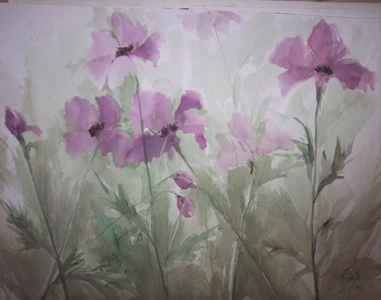 AMAPOLAS Watercolour Paper Floral Painting