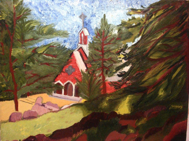 Capilla Santa Gemma Oil Canvas Landscaping