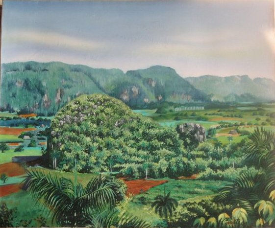 Detalle del Valle de Viñales Óleo Lienzo Paisaje