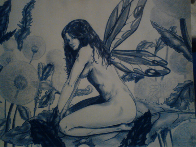 Faerie in Blue Pencil