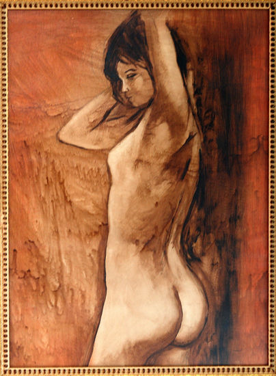 Desnudo en cafe Media Mixta Cartulina Desnudos