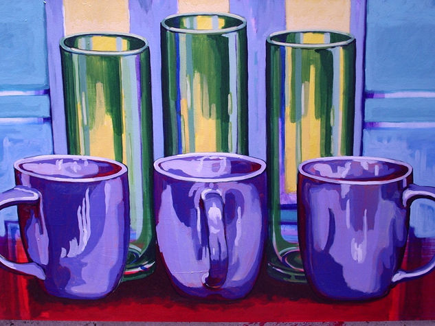 VASOS Y TAZAS Acrylic Canvas Still Life Paintings