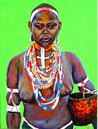 "Shaka's wife" Acrylic Canvas Portrait