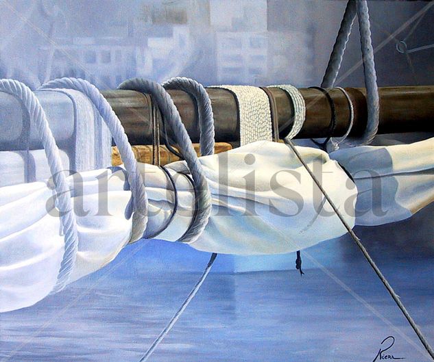 Vela en gris Oil Canvas Marine Painting