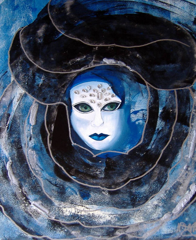 mascara sobre azul