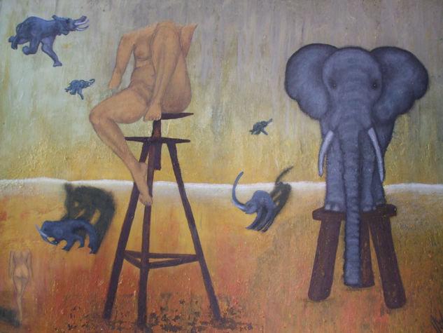 Elephants Oil Canvas Others