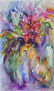 Flores y Peras. Acuarela. 40x60 cms-