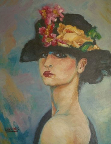 El sombrero mágico Oil Canvas Portrait